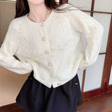 Cardigan Rivenna tricotat cu fundite din organza