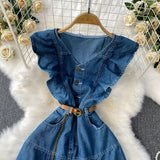 Rochie Denima din denim, curea inclusa