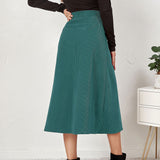 Fusta Inessa din catifea, croi in A