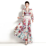 Rochie Oshea crem cu nasturi si imprimeu floral