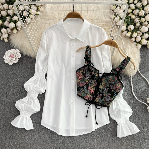 Set Omy compus din camasa lunga tip rochie si vesta detasabila