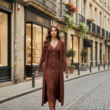 Set Tiffany compus din cardigan si rochie din tricot moale