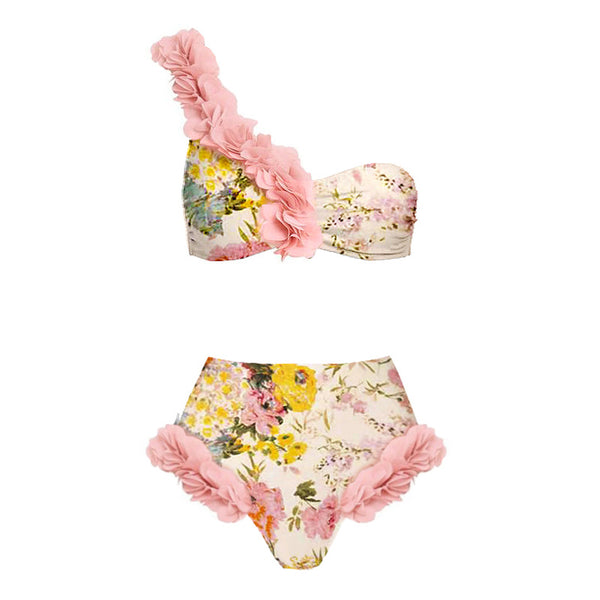 Set Lozza format din costum de baie si fusta cu imprimeu floral