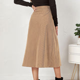 Fusta Inessa din catifea, croi in A