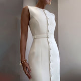 Rochie Anika cu nasturi imbracati si curea accesorizata