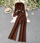 Compleu Emyra din tricot compus din jerseu si pantaloni