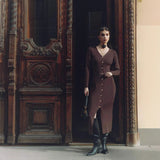 Rochie Carisia cu nasturi aurii si curea inclusa