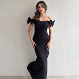 Rochie lunga Belisima cu bretele fundita