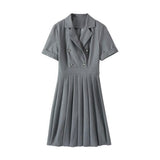 Rochie Eleanor cu guler tip sacou si nasturi decorativi