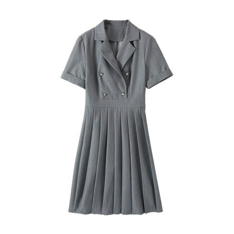 Rochie Eleanor cu guler tip sacou si nasturi decorativi