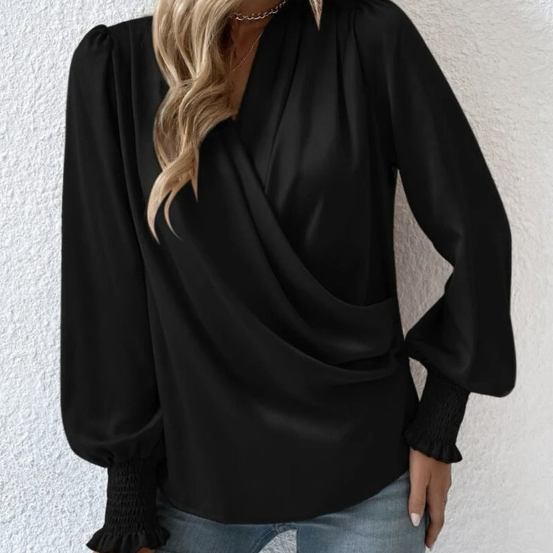 Bluza Roice neagra cu decolteu petrecut
