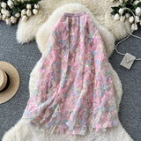 Fusta Aylin din tulle, cu flori 3D