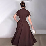 Rochie Ciello cu revere si cordon in talie