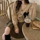 Cardigan Hyla din tricot fin, imprimat cu inimioare