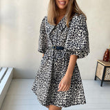 Rochie Esmy cu decolteu in V si animal print
