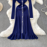 Rochie Aivora din tricot cu decolteu in V