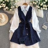 Set din tweed Anita - compus din camasa si rochie