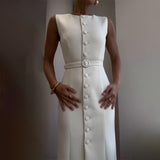 Rochie Anika cu nasturi imbracati si curea accesorizata