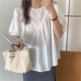 Tricou Yola oversize cu broderie din dantela