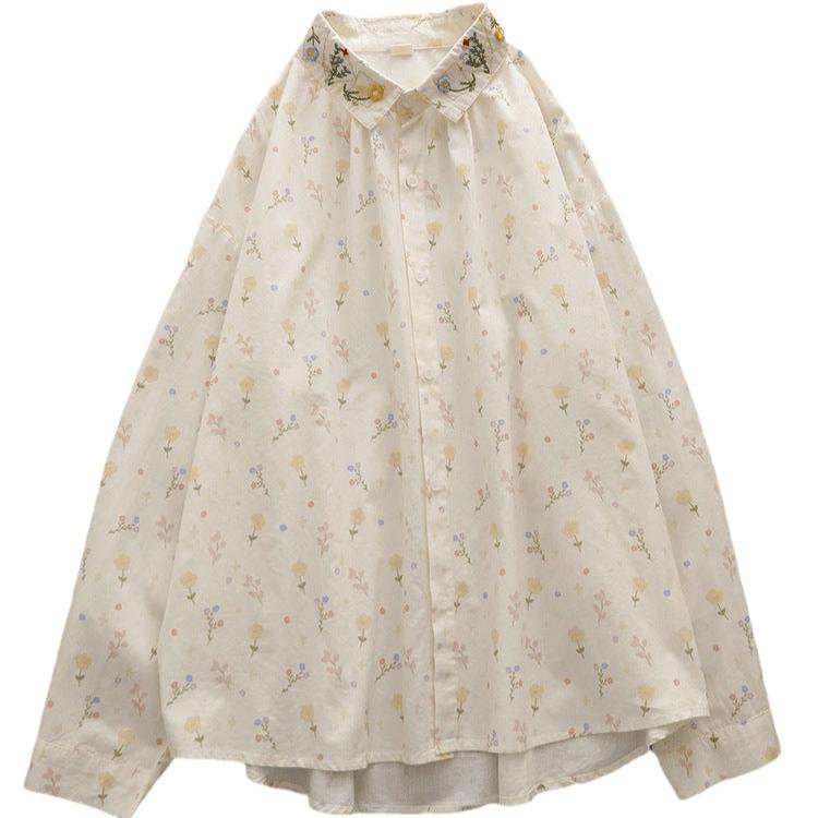 Camasa Antonette cu broderie florala la guler