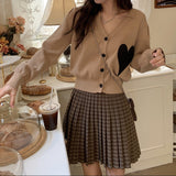 Cardigan Hyla din tricot fin, imprimat cu inimioare