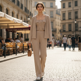 Set Gamille compus din top, cardigan si pantaloni din tricot moale