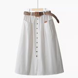 Fusta Benia cu croi in A si curea impletita