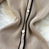 Rochie Aivora din tricot cu decolteu in V