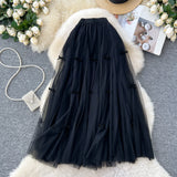 Fusta midi Aramis din tulle cu fundite