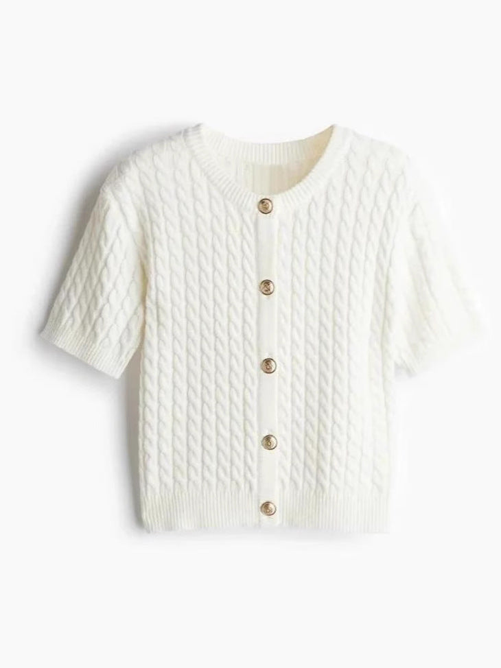 Top Tarra din tricot cu nasturi functionali