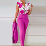 Set Tallia roz compus din pantaloni si camasa