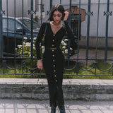 Rochie Carisia cu nasturi aurii si curea inclusa