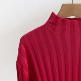 Compleu Dinnia roz compus din bluza si pantaloni din tricot reiat