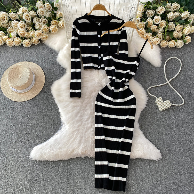 Set Maddy compus din rochie si jerseu