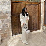 Rochie Bryssa din tricot cu terminatii din volanase