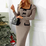 Rochie Mianna cu fundite aplicate