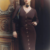 Rochie Carisia cu nasturi aurii si curea inclusa