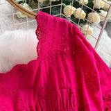 Rochie brodata Embrys cu maneci scurte