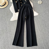 Compleu Emyra din tricot compus din jerseu si pantaloni