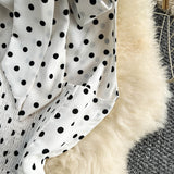 Rochie maxi Dotty cu imprimeu buline si spatele gol