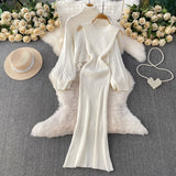 Set Juanna din tricot fin -  compus din rochie  si pulover