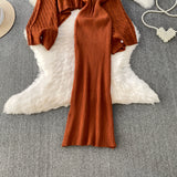 Set Juanna din tricot fin -  compus din rochie  si pulover