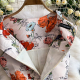 Rochie midi Vadya cu pliuri si imprimeu floral