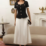 Set Aletta compus din fusta plisata si top elegant