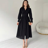 Rochie Aralyn cu nasturi imbracati si talie accentuata