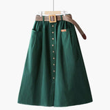 Fusta Benia cu croi in A si curea impletita