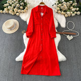 Rochie midi Zoira tip camasa, curea in talie