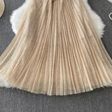 Rochie Russina plisata cu broderie florala