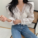 Bluza Lois cu detalii din dantela