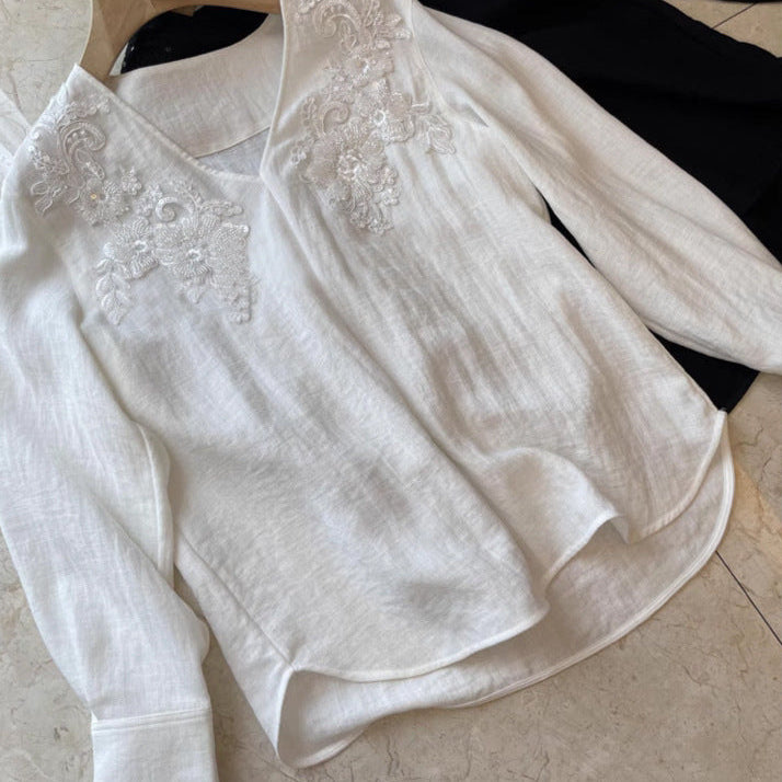 Bluza Charmine cu broderie florala